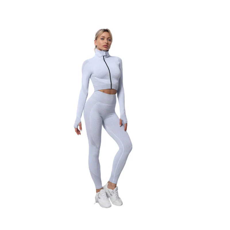 2-Piece Seamless Zip-Up Yoga Set – Workout Sets for Women - Image 10