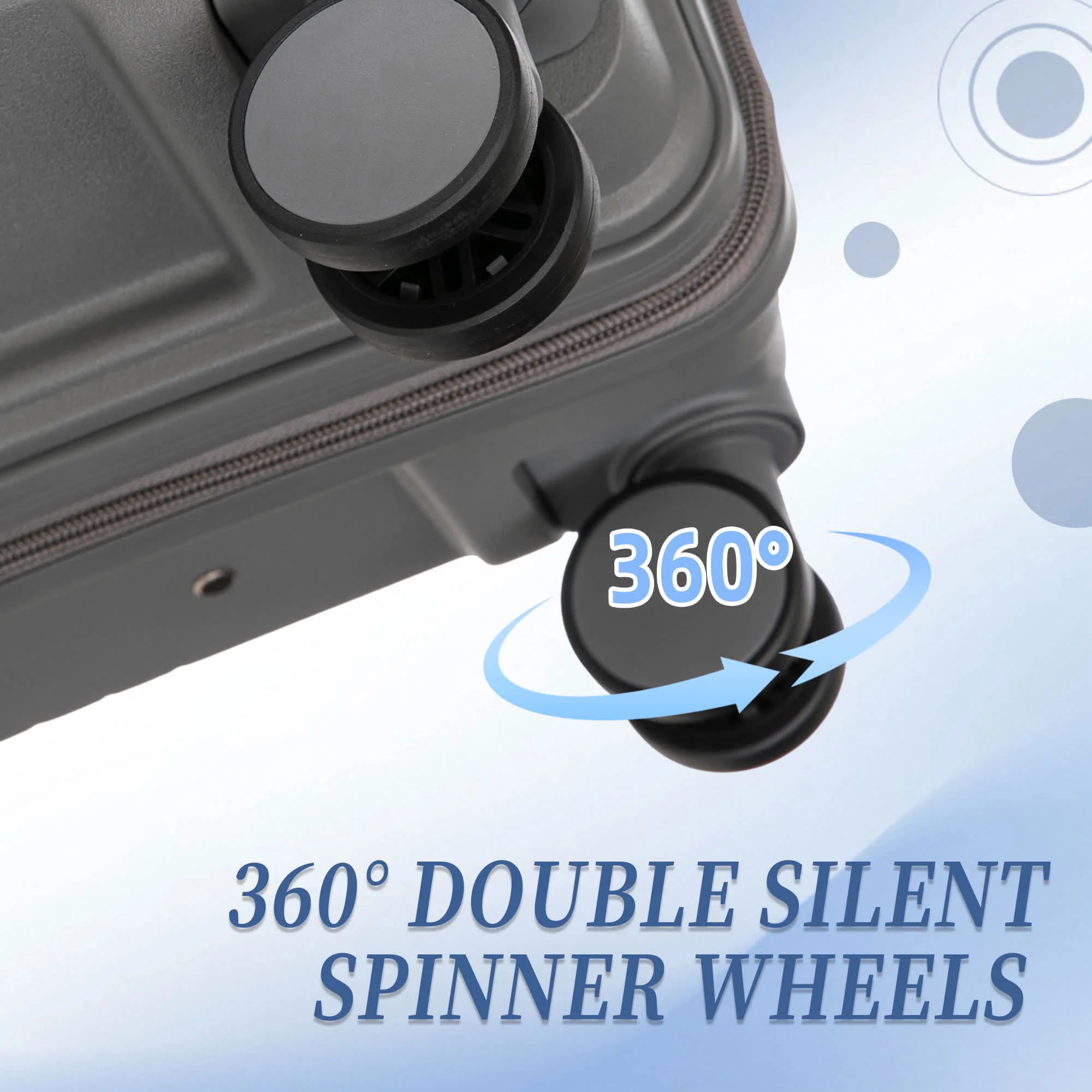 20"/24"/28" 3 pcs/set in PP Spinner Wheel Luggage, Carry on Suitcase, Matching Color, Combination Lock (Silver grey) - Image 8