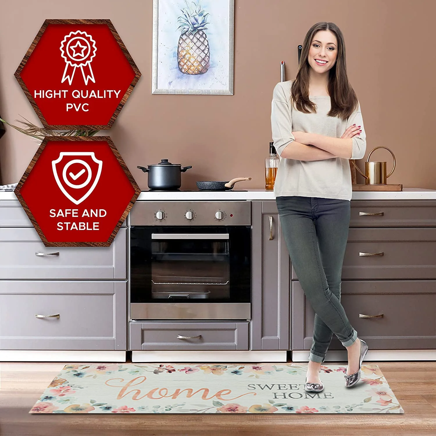 20" x 55" Chic Anti-Fatigue Memory Foam Kitchen Runner Mat (Home Sweet Home) - Image 10