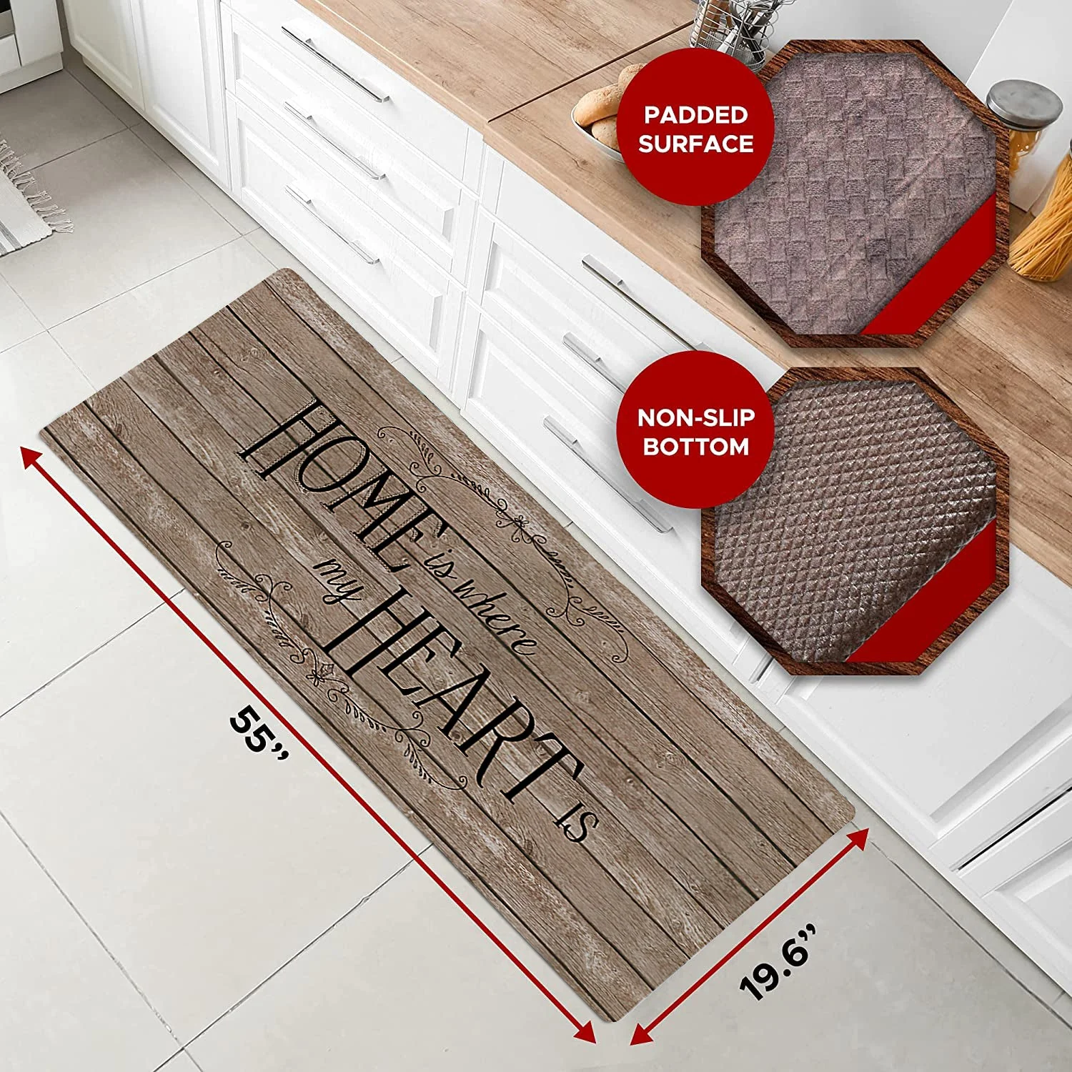 20"x55" Oversized Cushioned Anti-Fatigue Kitchen Runner Mat (Home Heartwood) - Image 7