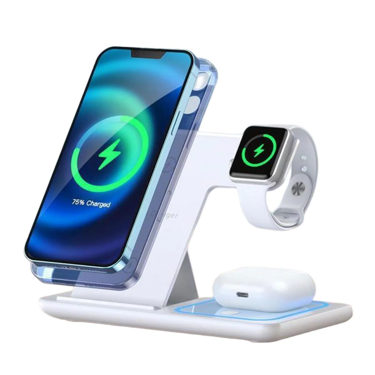 3 in 1 Wireless Charger Stand for iPhone Apple Watch AirPods Fast Charging - Image 4