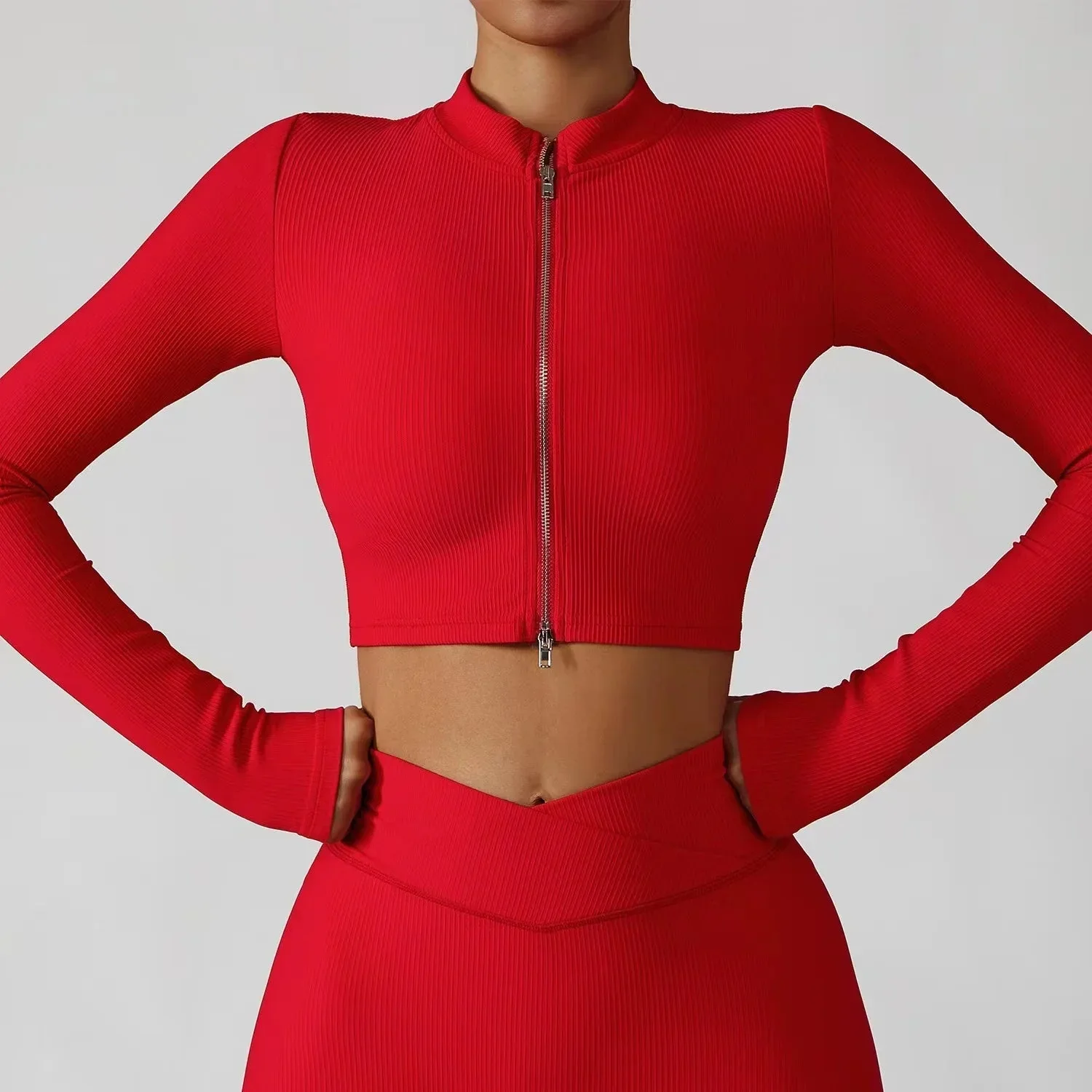 3-Piece Seamless Yoga Set – Jacket, Bra & Leggings - Image 12
