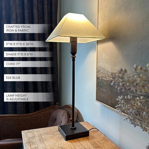36 Inch Ivory Adjustable Table Lamp - Image 2