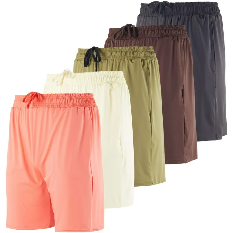 {5 Pack} Men's Dry-Fit 7" Sweat Resistant Workout Shorts with Pockets - Image 4