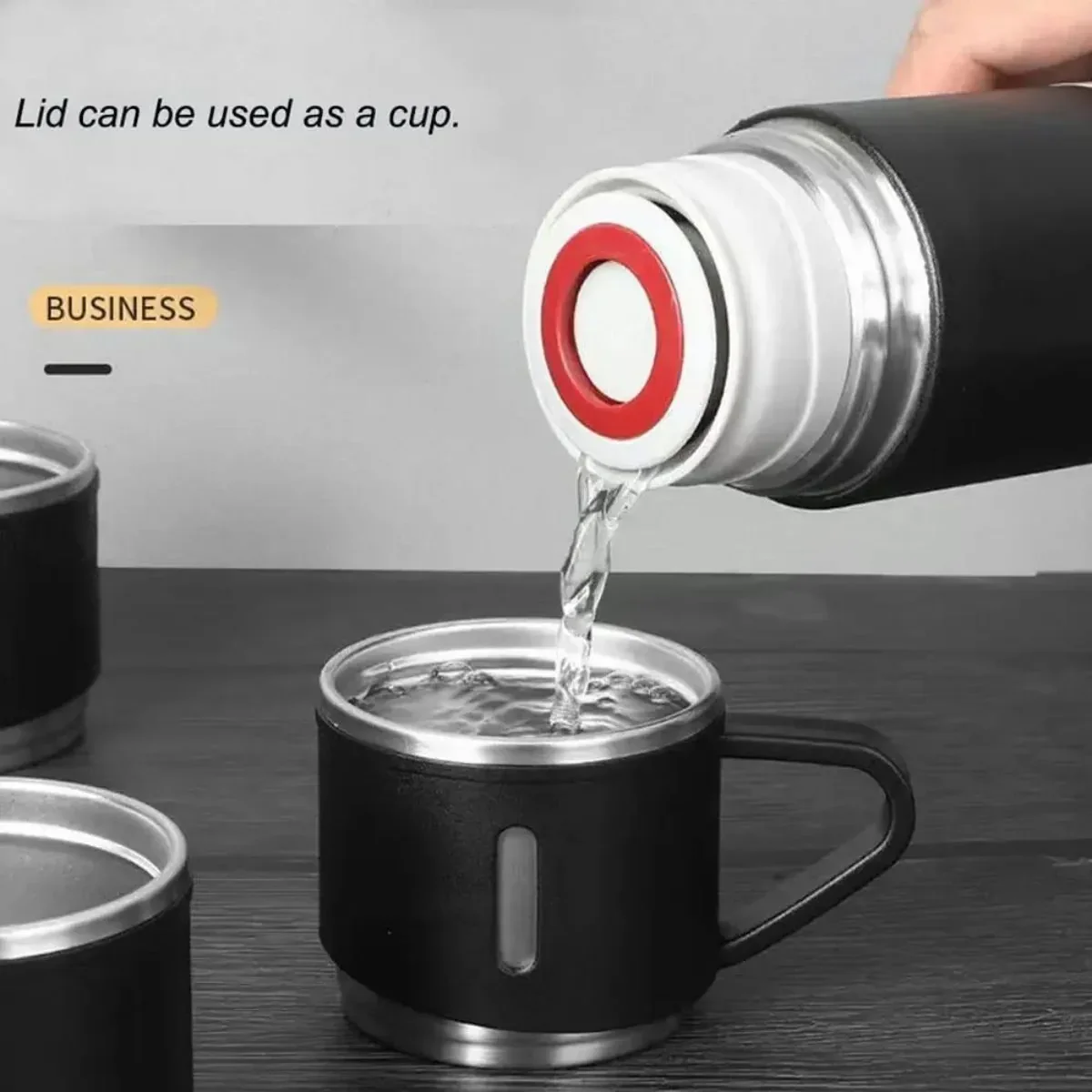 500ml Vacuum Insulated Stainless Steel Thermos with 3 Lids - Image 23