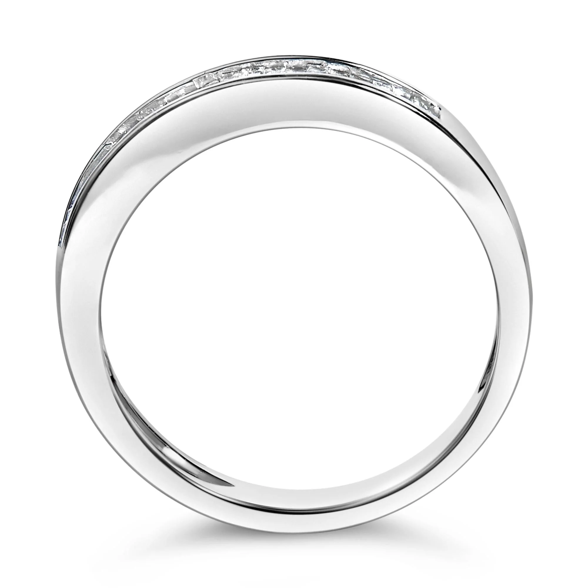 .925 Sterling Silver 1/3 Cttw Baguette Cut Diamond Channel Set Stackable Wedding Ring - Image 6