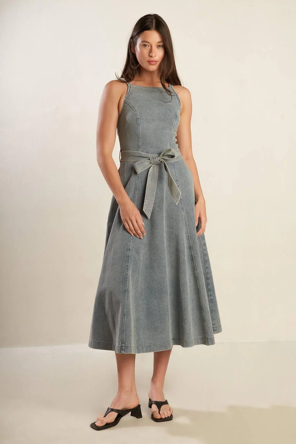 A Day at the Vineyard Denim Midi Dress - Image 3