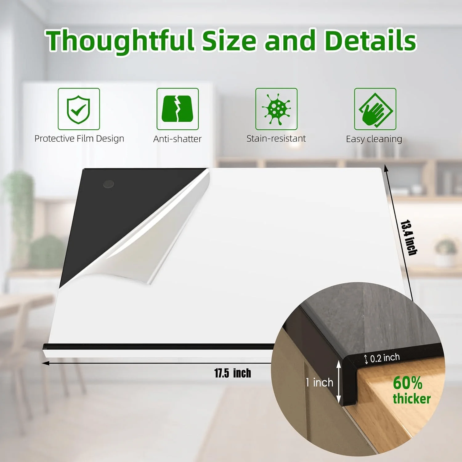 Acrylic Countertop Protective Cutting Board - Non-Slip Thickened Kitchen Mat - Image 23
