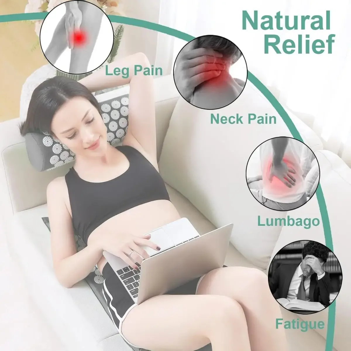 Acupressure Mat & Pillow Set with Storage Bag - Image 10