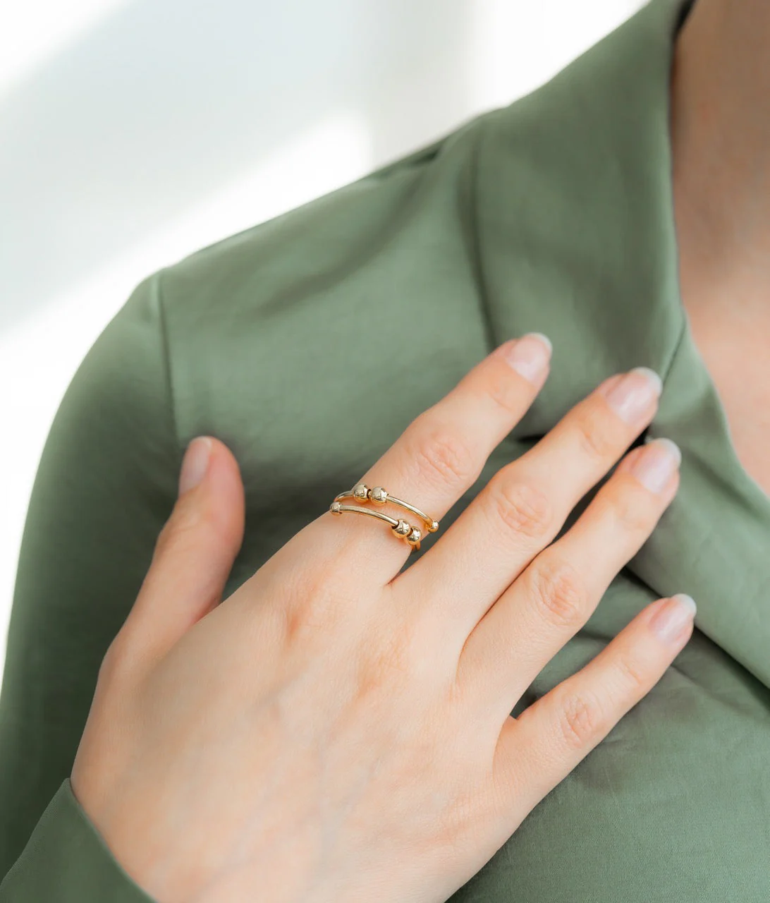 Mint & Lily Adjustable Beaded Fidget Ring - Image 18