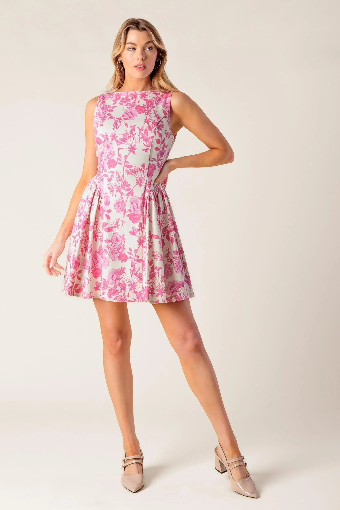 Adventure Island Pink Woven Mini Dress - Image 5