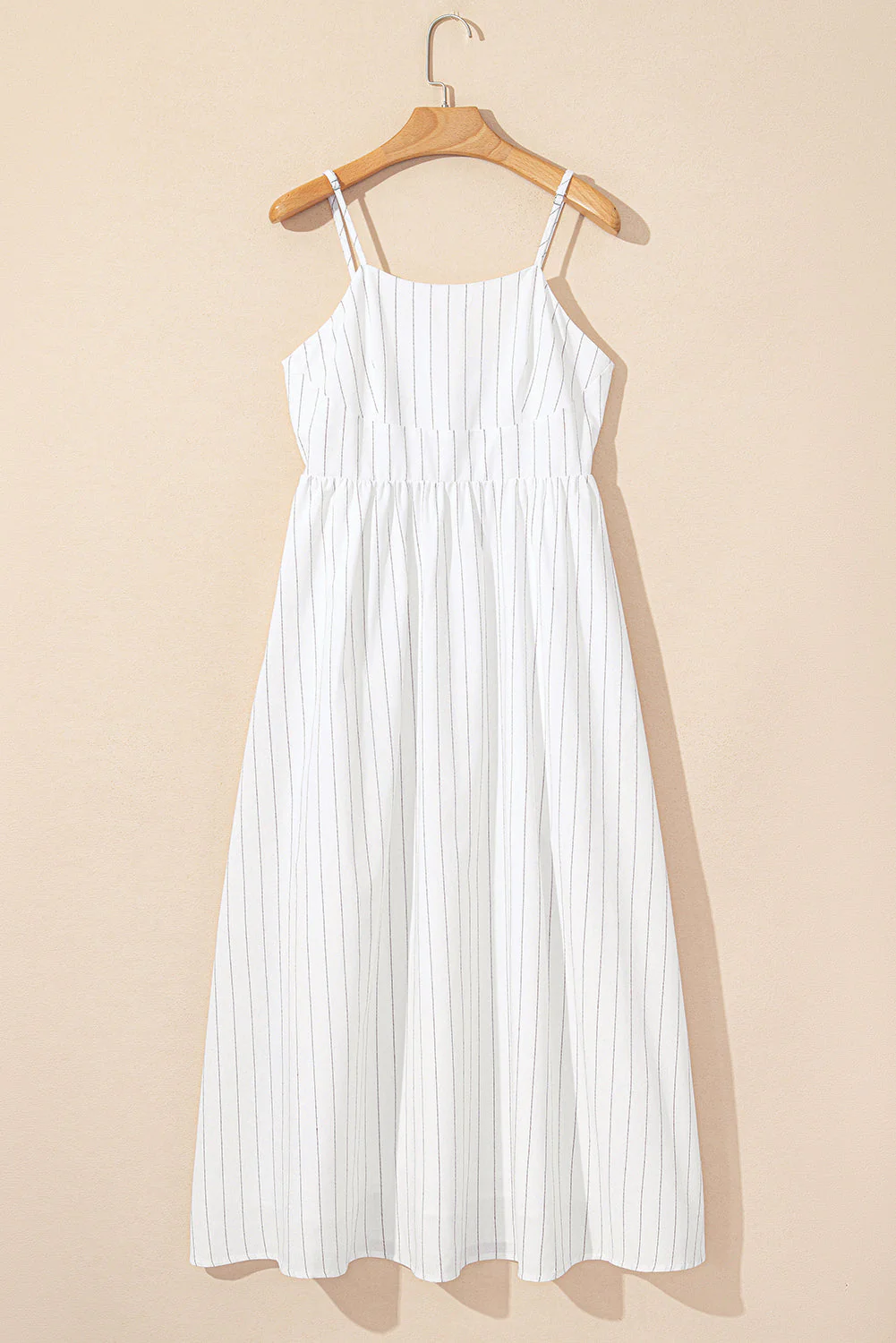 Threaded Pear Ainsley Stripe Spaghetti Strap Pocketed Maxi Dress - Image 8