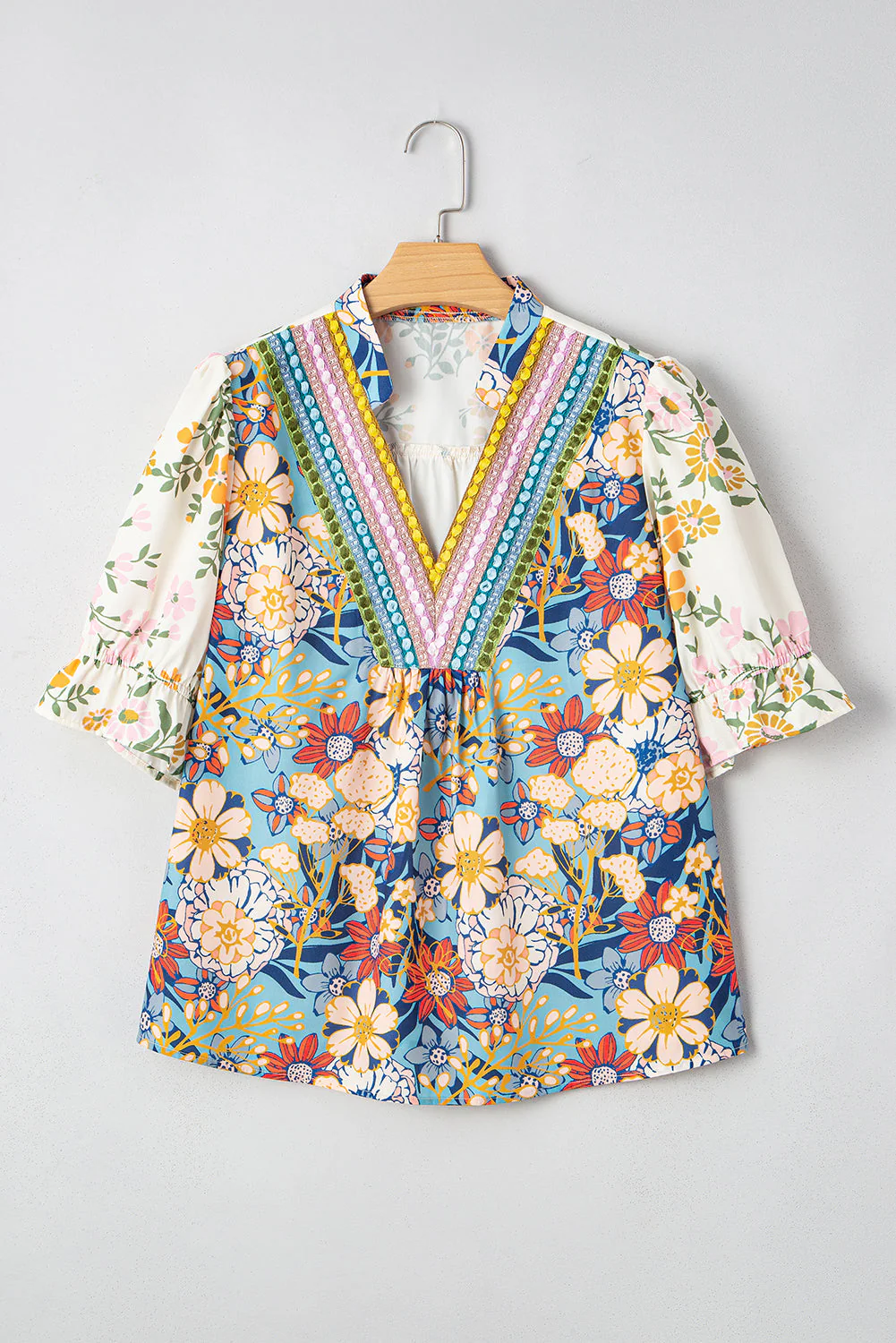 Threaded Pear Alayna Woven Half Sleeve PLUS Blouse - Image 9