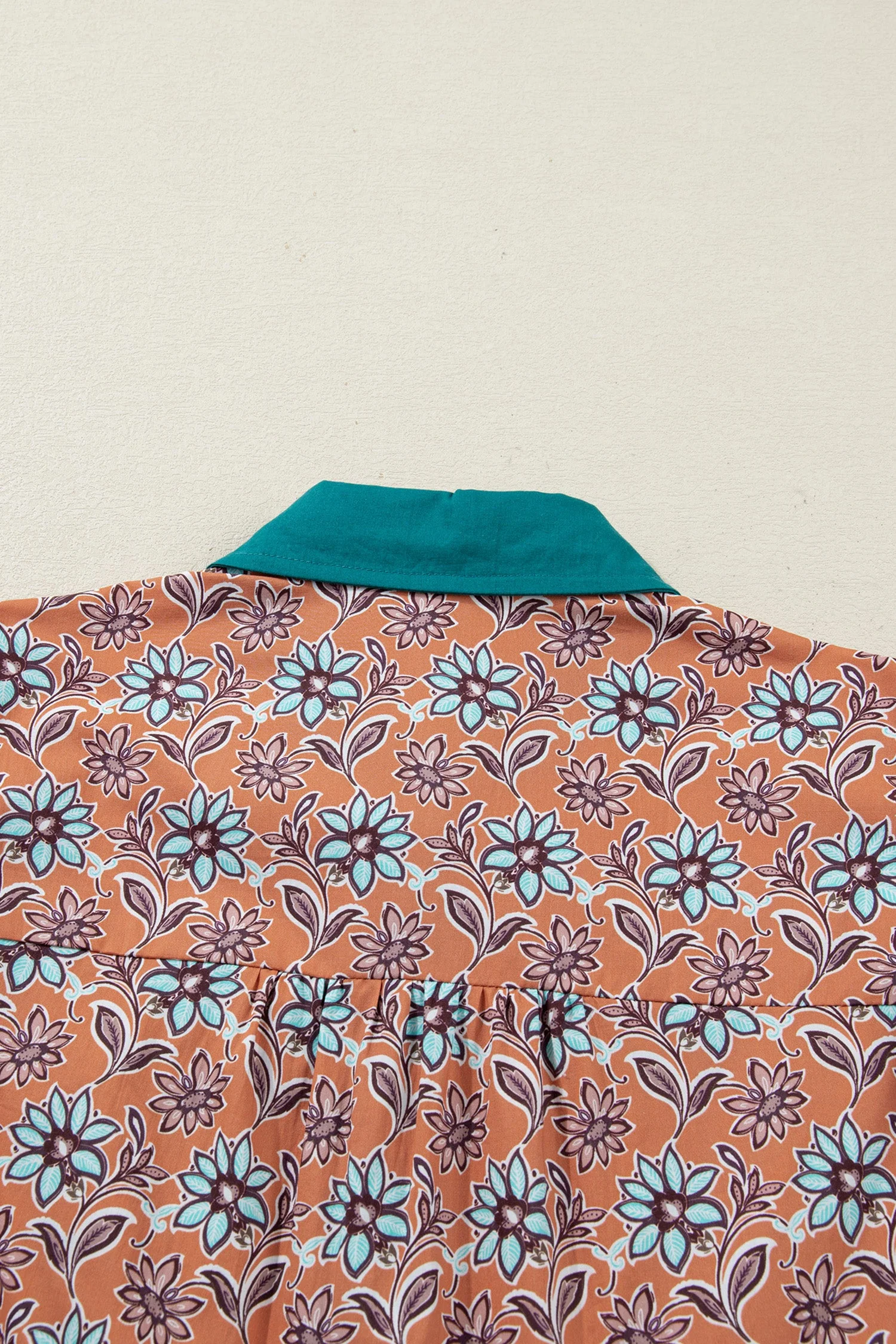Threaded Pear Alia Floral Contrast Collared Shirt - Image 8