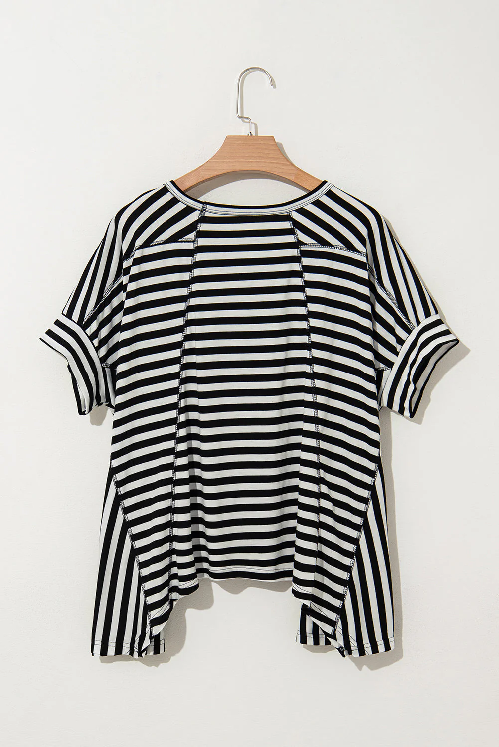 Threaded Pear Alia Stripe Batwing Sleeve Crewneck Oversized Top - Image 8