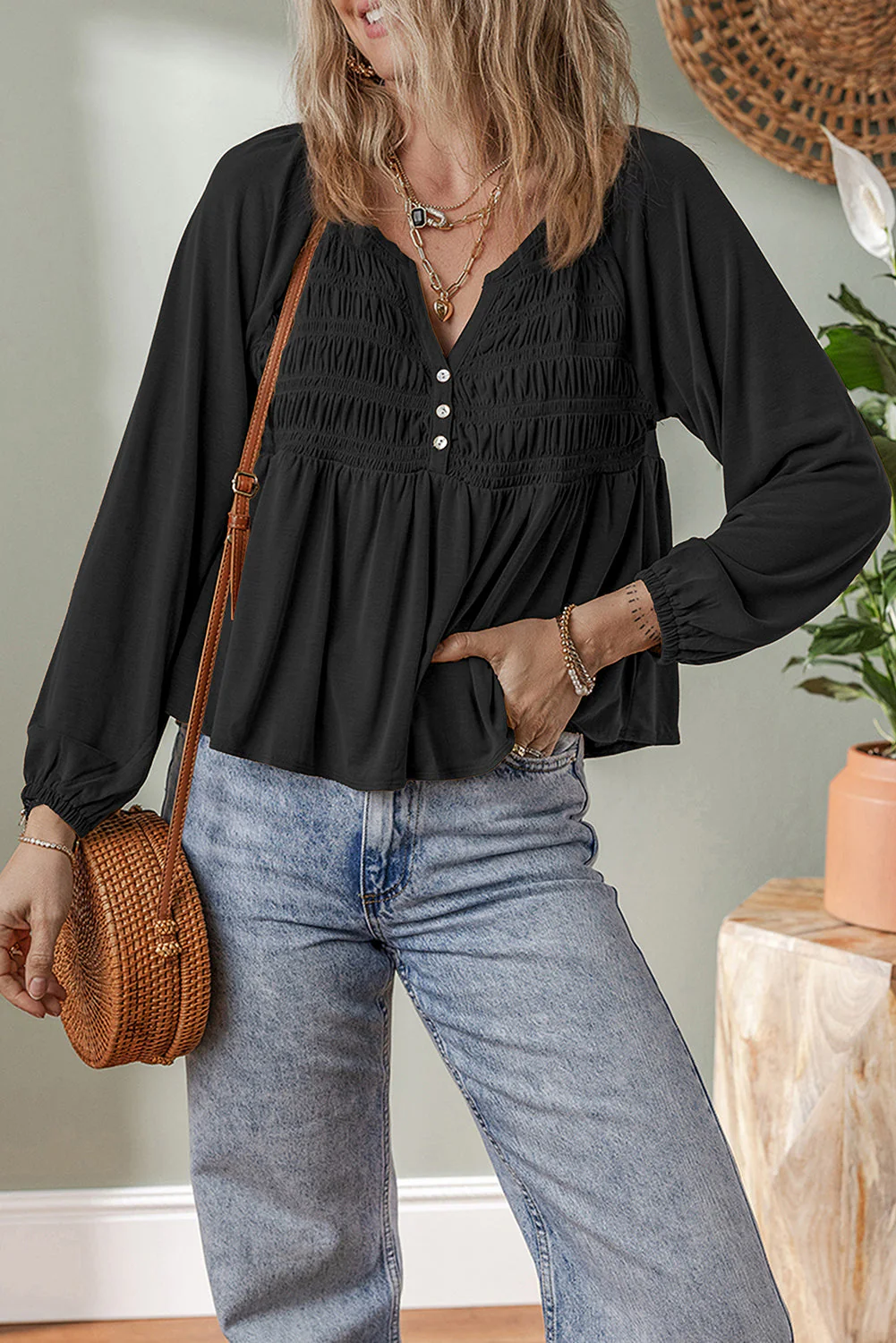 Threaded Pear Aliana Bust Flow Fit Blouse - Image 3