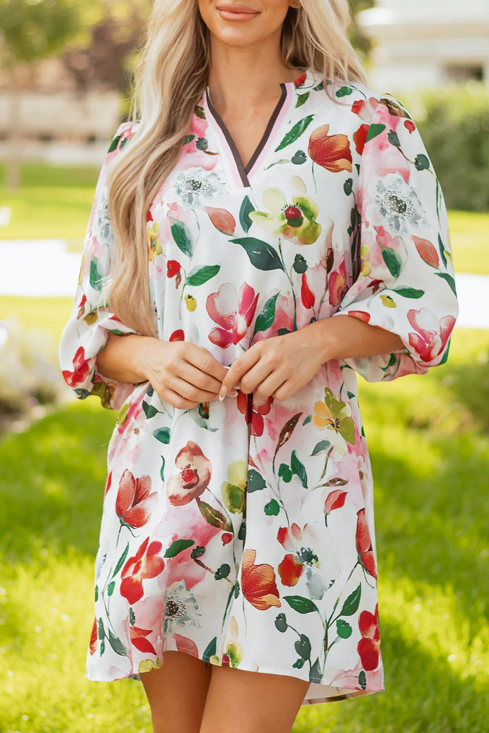 Threaded Pear Aliya Half Sleeve Shift Dress - Image 11