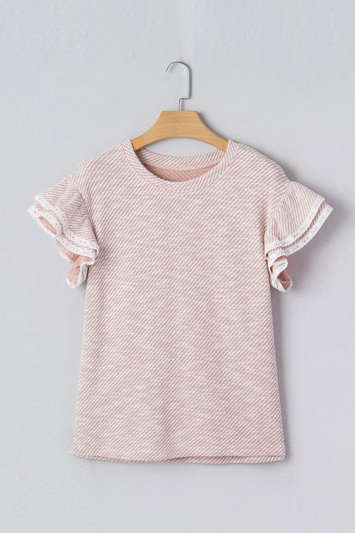 Threaded Pear Amanda Ruffled Short Sleeve Blouse - Image 9
