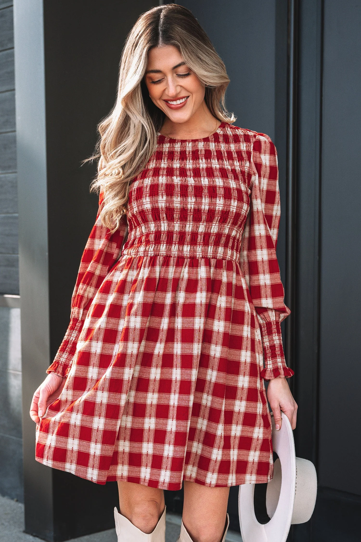 Threaded Pear Amelia Puff Sleeve Mini Dress - Image 3