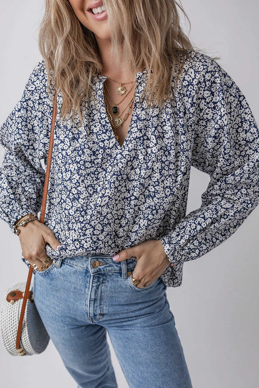 Threaded Pear Amelie Notched Puff Sleeve Blouse - Image 5
