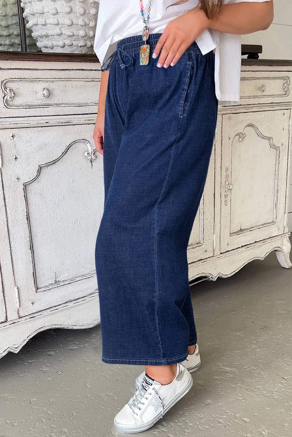 Threaded Pear Analeia Wide Leg Casual PLUS Jeans - Image 8