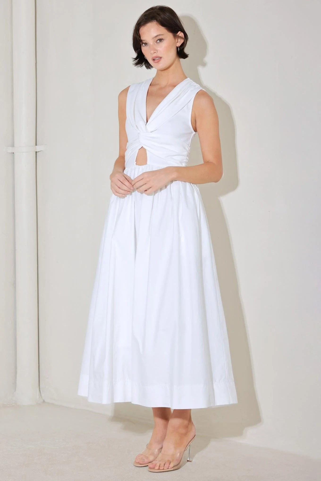 Angel Veil Solid Midi Dress - Image 2