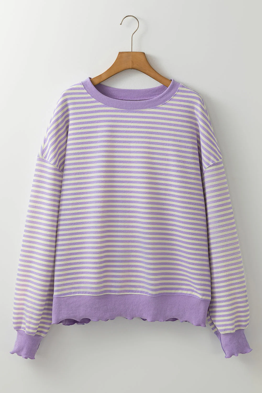 Threaded Pear Angie Stripe Loose Drop Shoulder Long Sleeve Top - Image 6