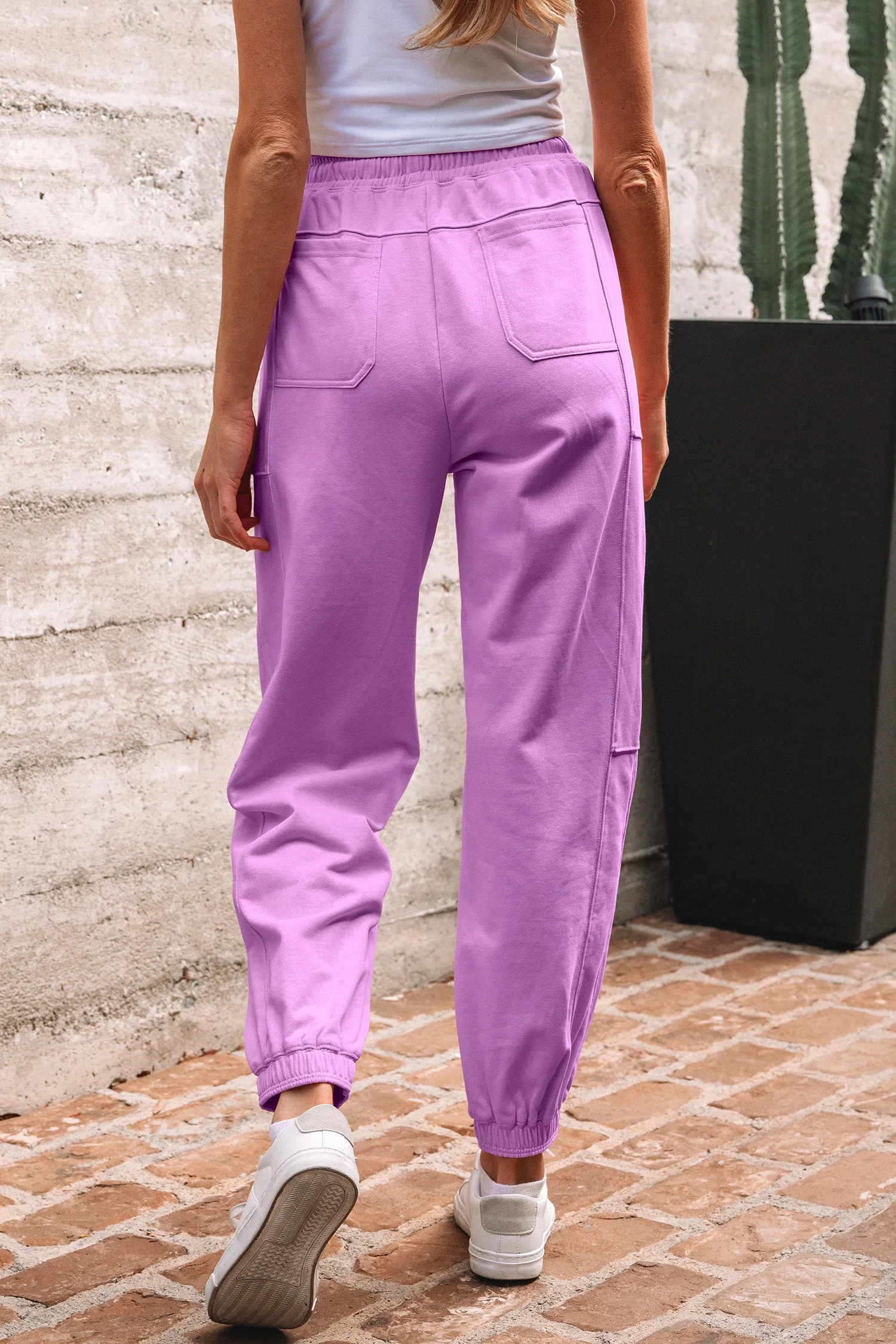Threaded Pear Antonella Solid Color Jogger Pants - Image 2