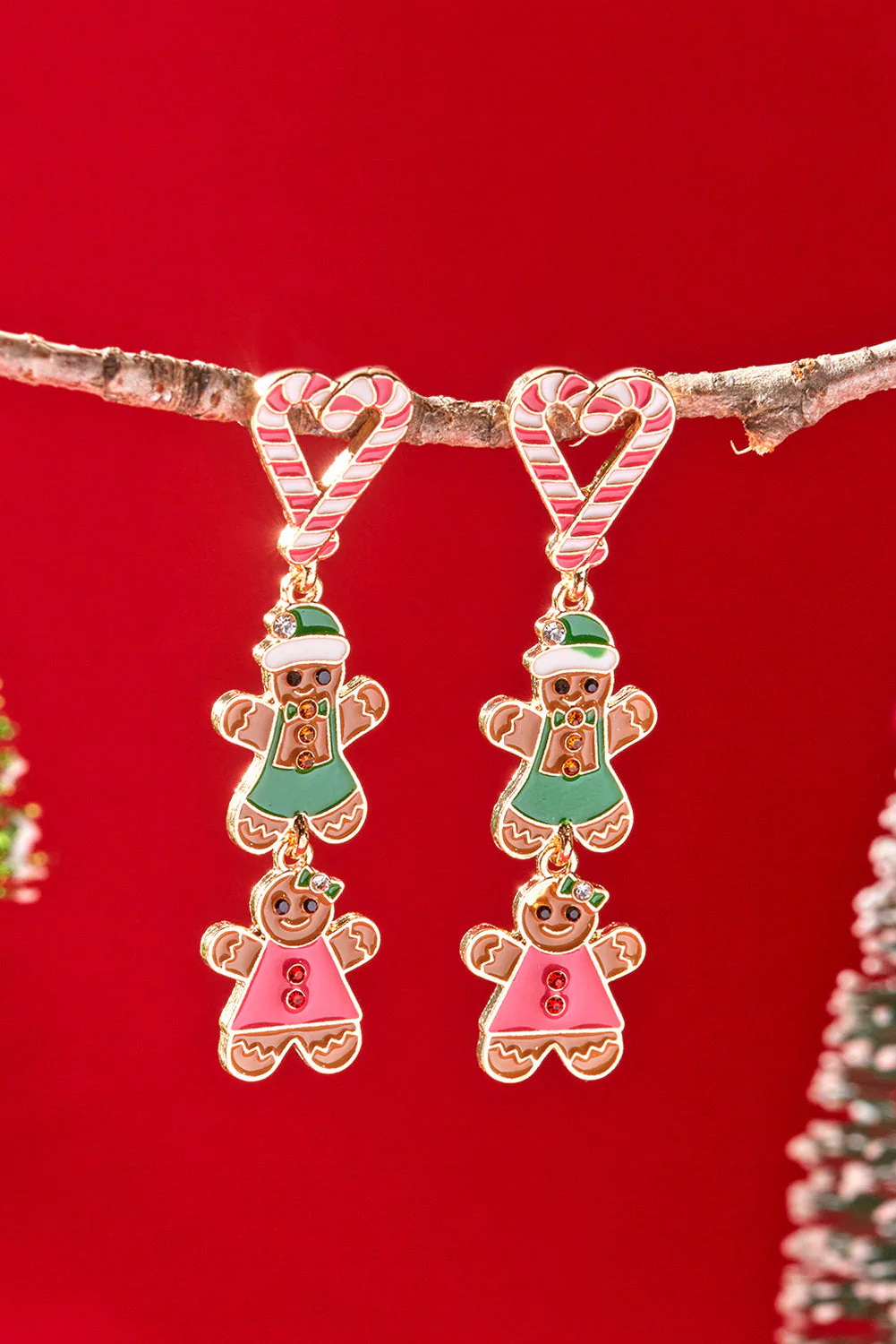 Ariya Heart Pendant Christmas Earrings - Image 3