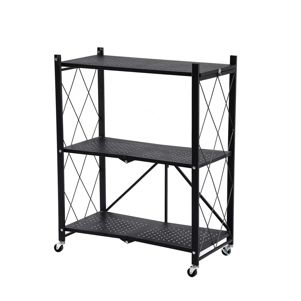 Assembled Black Foldable Metal Storage Shelving Unit - 3 Sizes! - Image 50