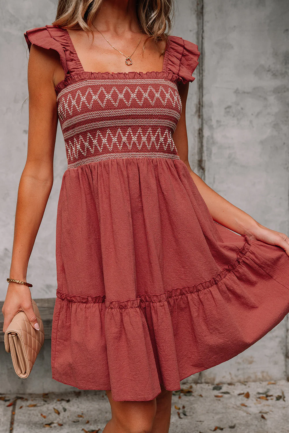 Threaded Pear Aurelia Trim Sleeveless Mini Dress - Image 6