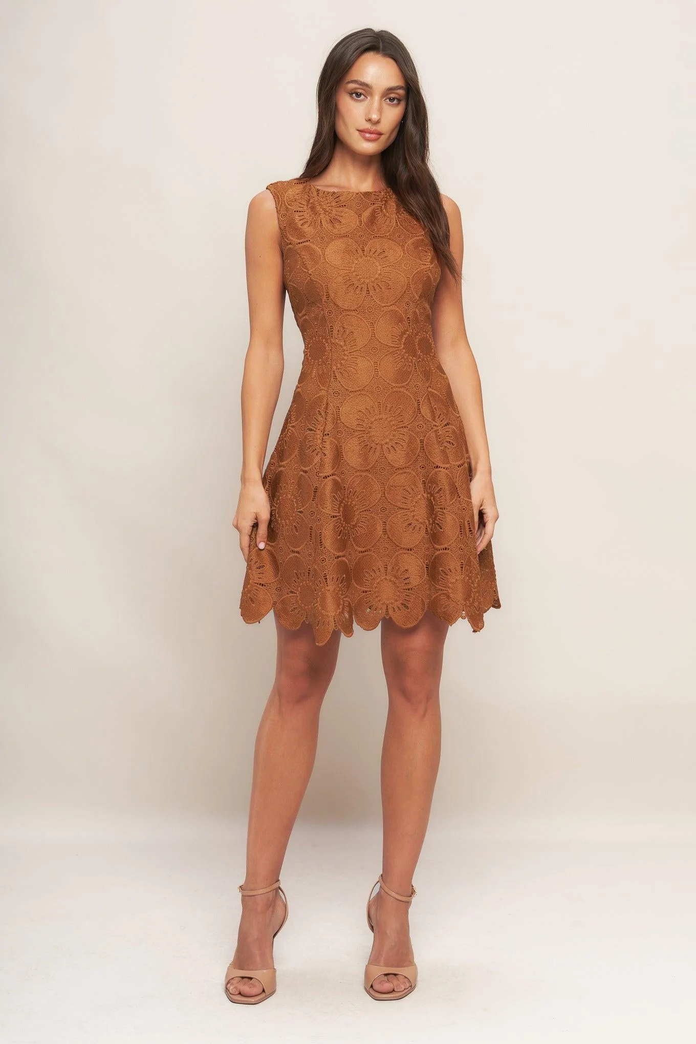 Autumn Bloom Woven Lace Mini Dress - Image 4