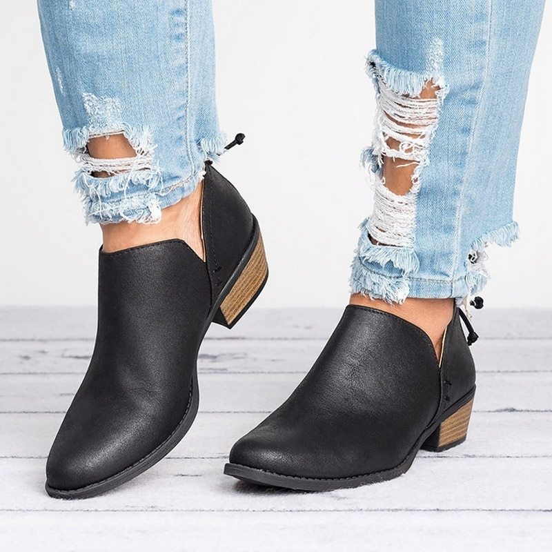 Autumn Women Shoes Retro High Heel Ankle Boots - Image 5