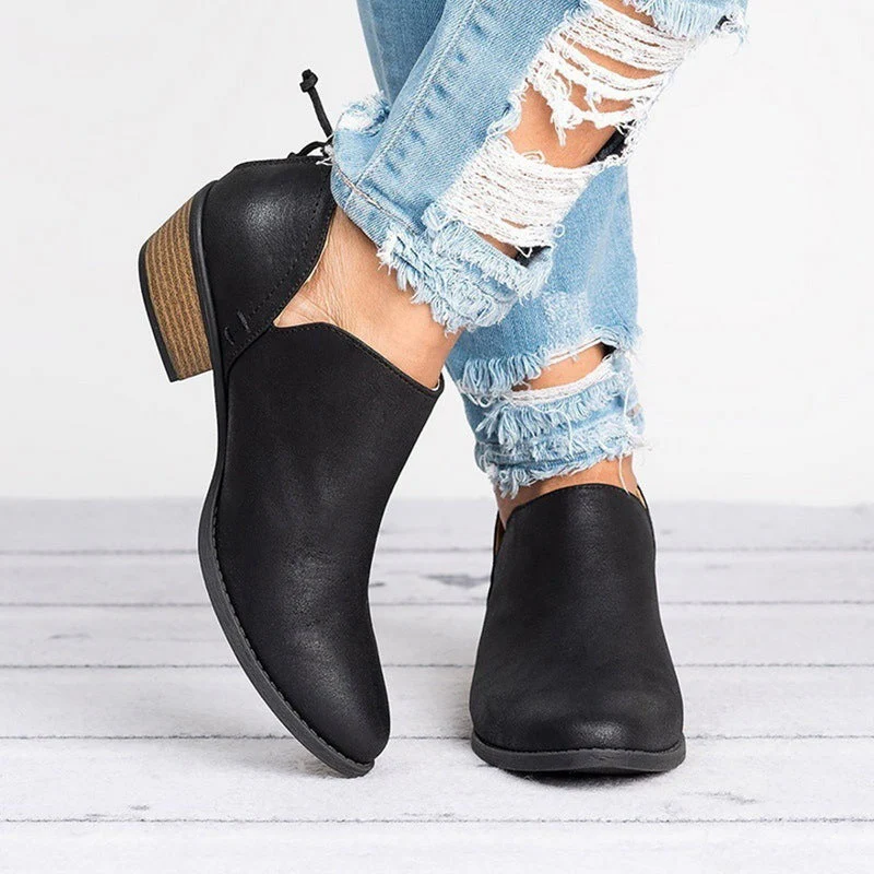 Autumn Women Shoes Retro High Heel Ankle Boots - Image 9