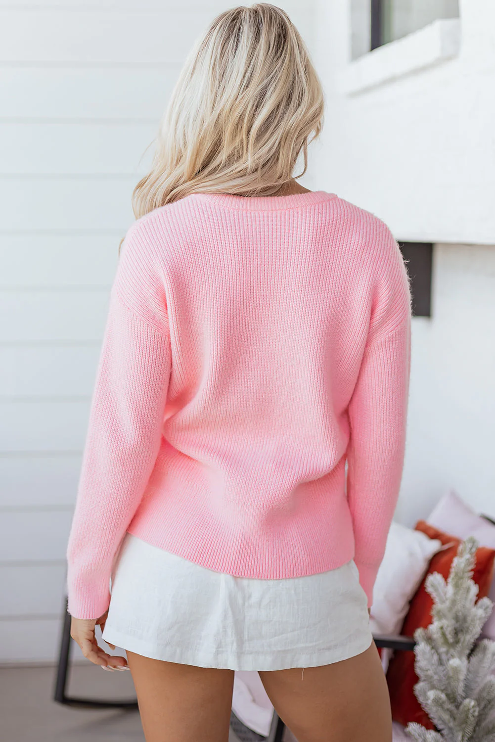 Threaded Pear Ava Cane Puffy Knit Sweater - Image 2