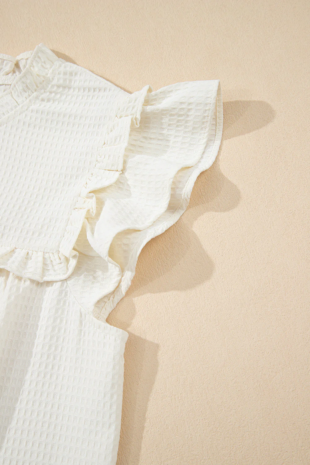 Threaded Pear Ava Trim Waffle Knit Blouse - Image 9