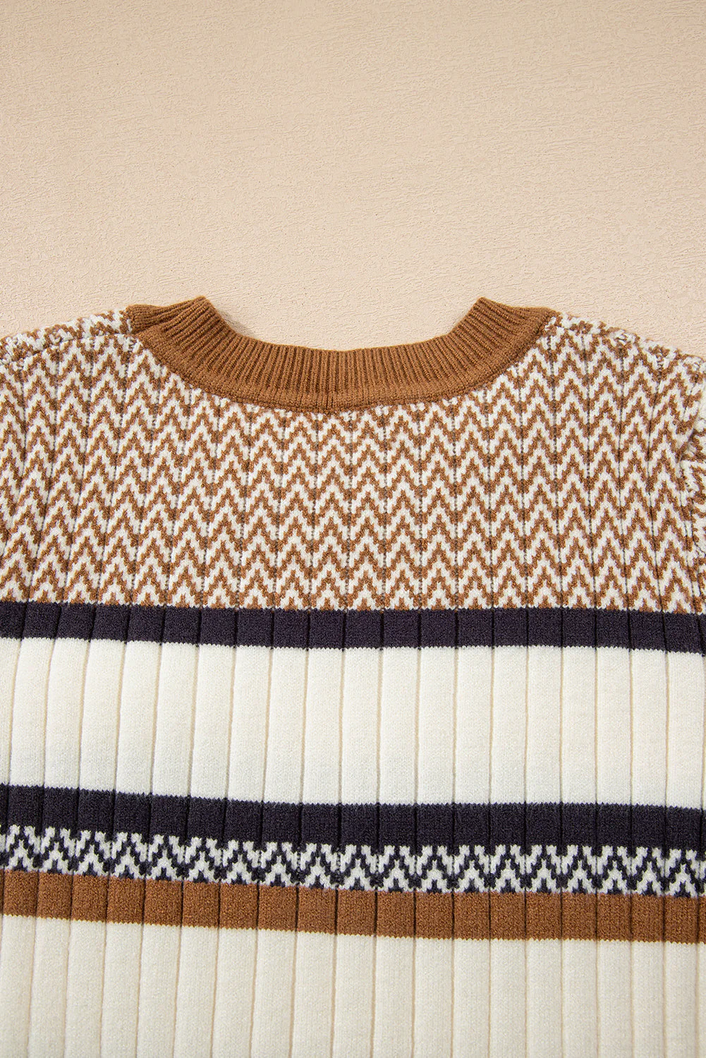 Threaded Pear Avery Ribbed Trim Slim Sweater - Image 3