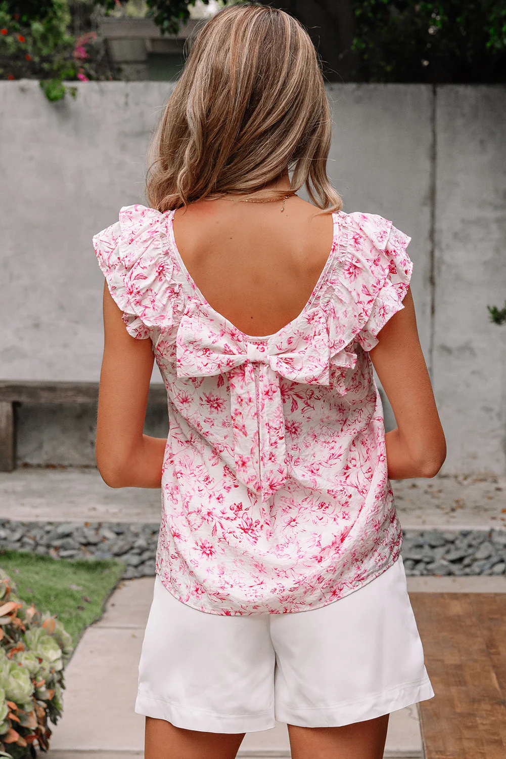 Threaded Pear Aya Bow Back Square Blouse - Image 2