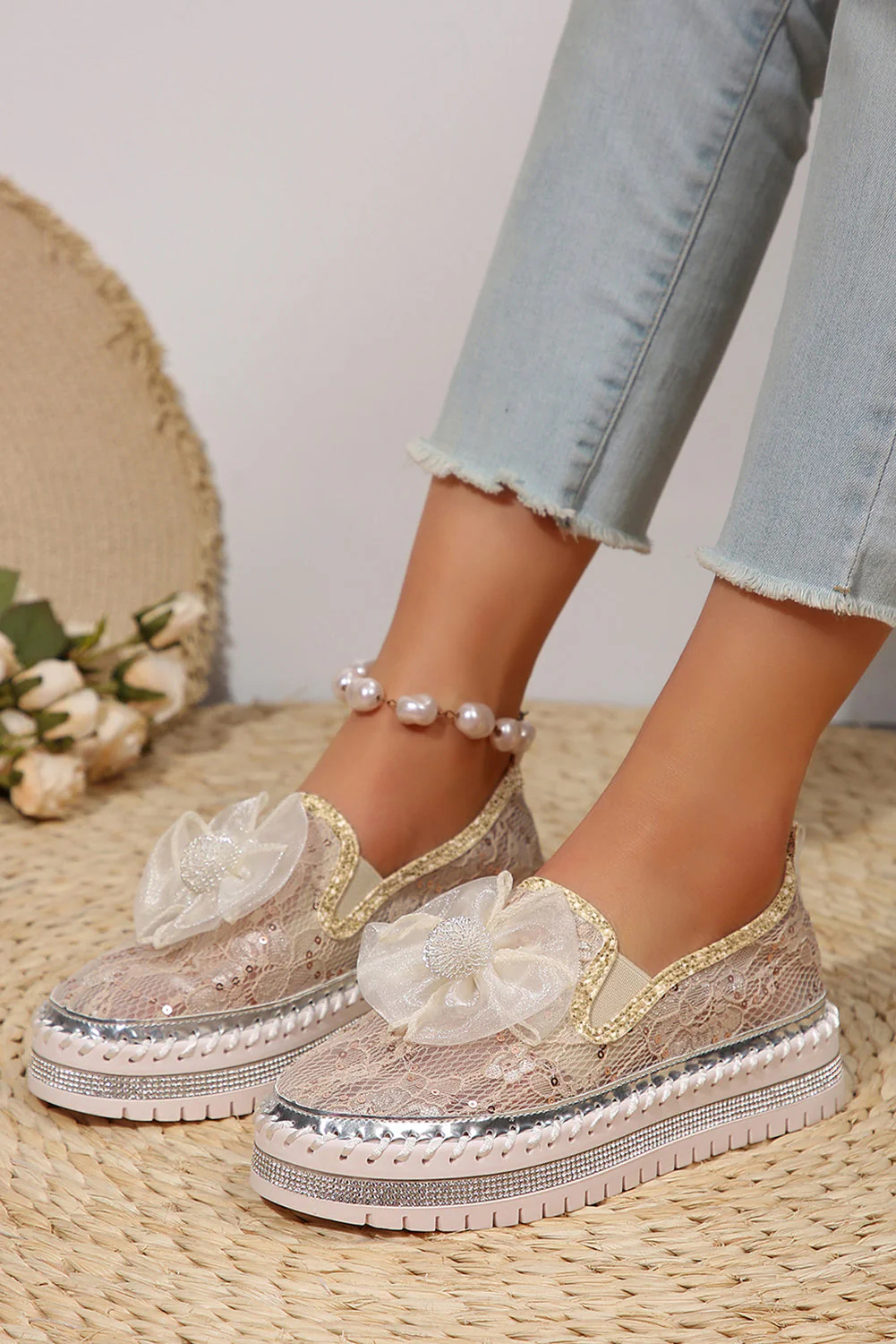 Threaded Pear Ayah Breathable Lace Loafer Shoes - Image 3