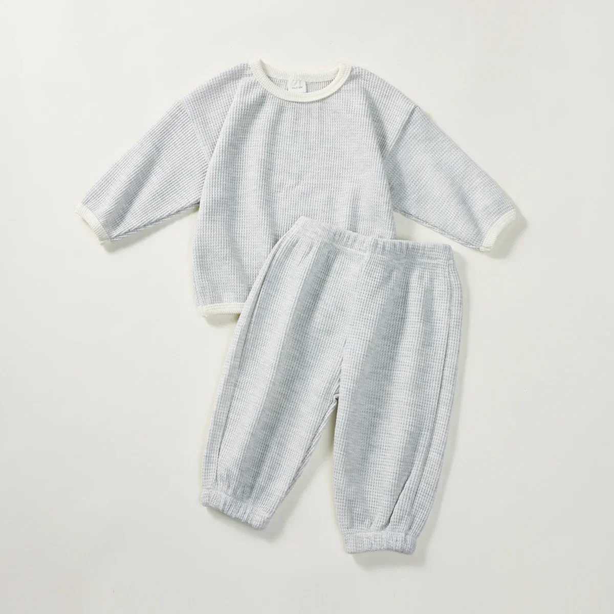 Baby Boys Girls 2Pcs Long Sleeve Waffle Cotton Pullover Crewneck Top + Pants Jogger Set Outfit - Image 19
