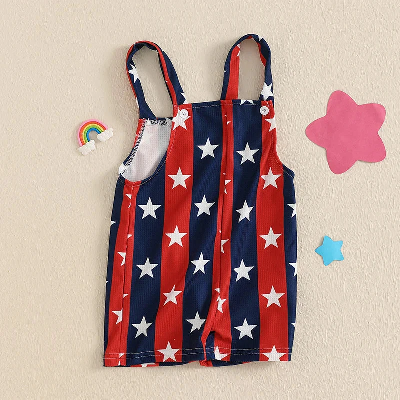 Baby Boys Girls 4th of July Romper Stars and Stripes Pattern Infant Overalls Sleeveless Tank Jumpsuit - Image 14