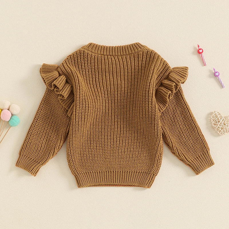Baby Girl Birthday Sweater One Casual Floral Flowers Letter Embroidery Warm Long Sleeve Knitted Pullover Infant Knitwear Top - Image 15