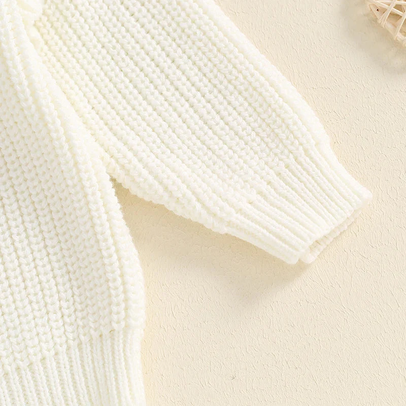 Baby Girl Birthday Sweater One Casual Floral Flowers Letter Embroidery Warm Long Sleeve Knitted Pullover Infant Knitwear Top - Image 21