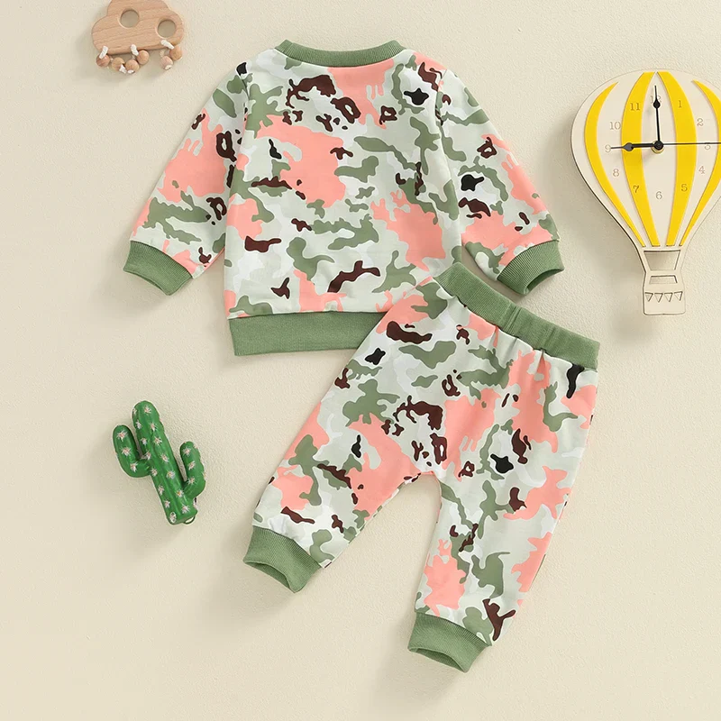 Baby Toddler Boys Girls 2Pcs Fall Clothes Camouflage Print Long Sleeve Top and Elastic Pants Outfit Set - Image 11