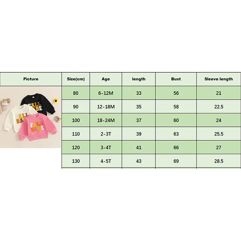 Baby Toddler Boys Girls Fall Babe Long Sleeve Embroidery Letters Fall Crewneck Top - Image 11