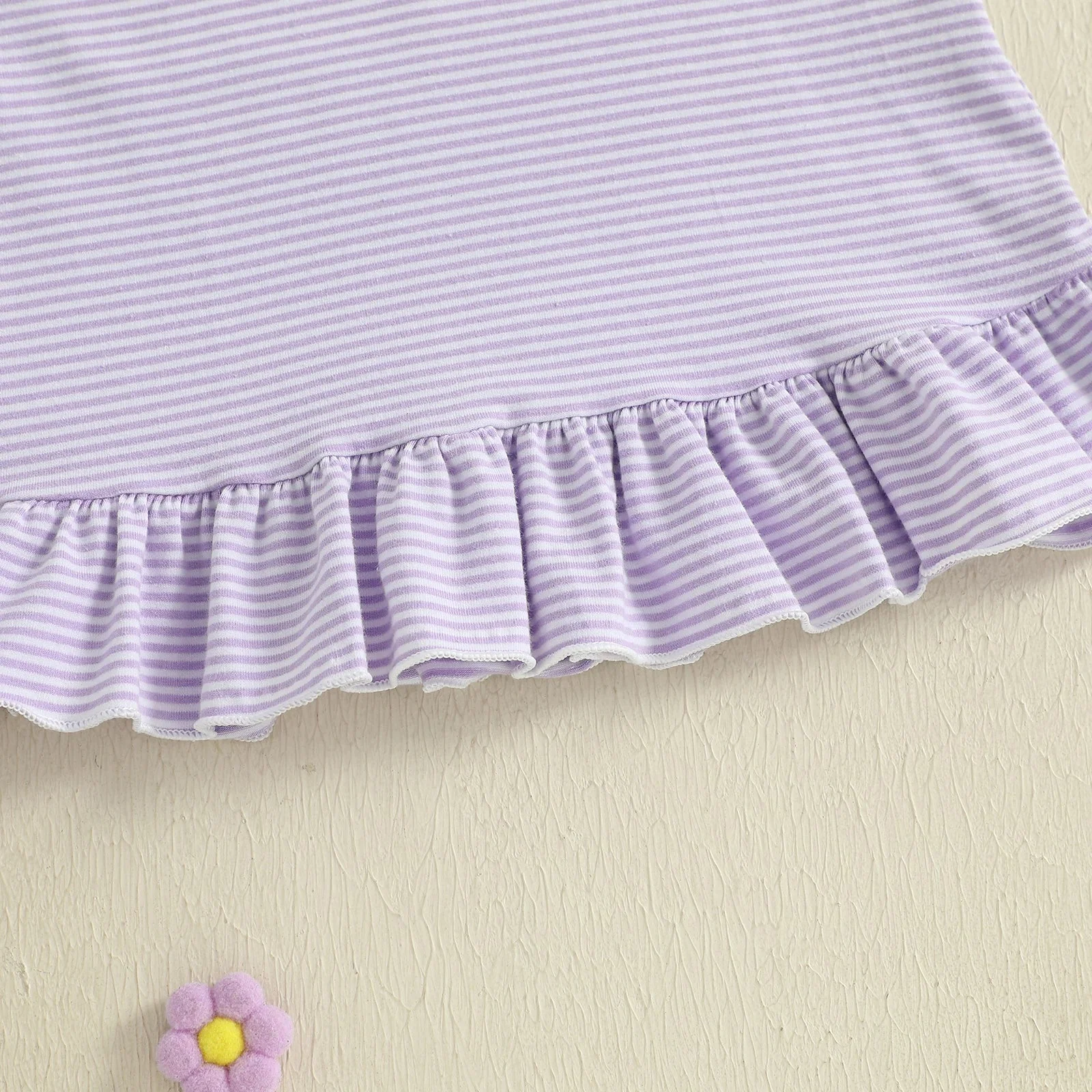 Baby Toddler Kids Girl Halloween Striped Dress Pumpkin Black Cat Embroidered Short Sleeve Ruffled Dress Cute Fall Clothes - Image 5