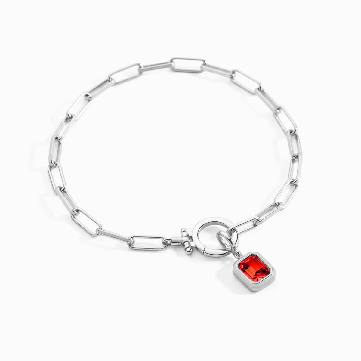 Mint & Lily Baguette Birthstone Charm on Mint Paperclip Bracelet - Image 21