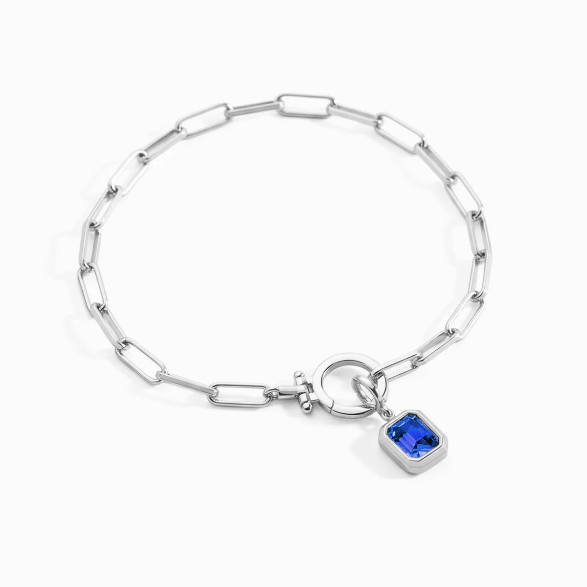 Mint & Lily Baguette Birthstone Charm on Mint Paperclip Bracelet - Image 28