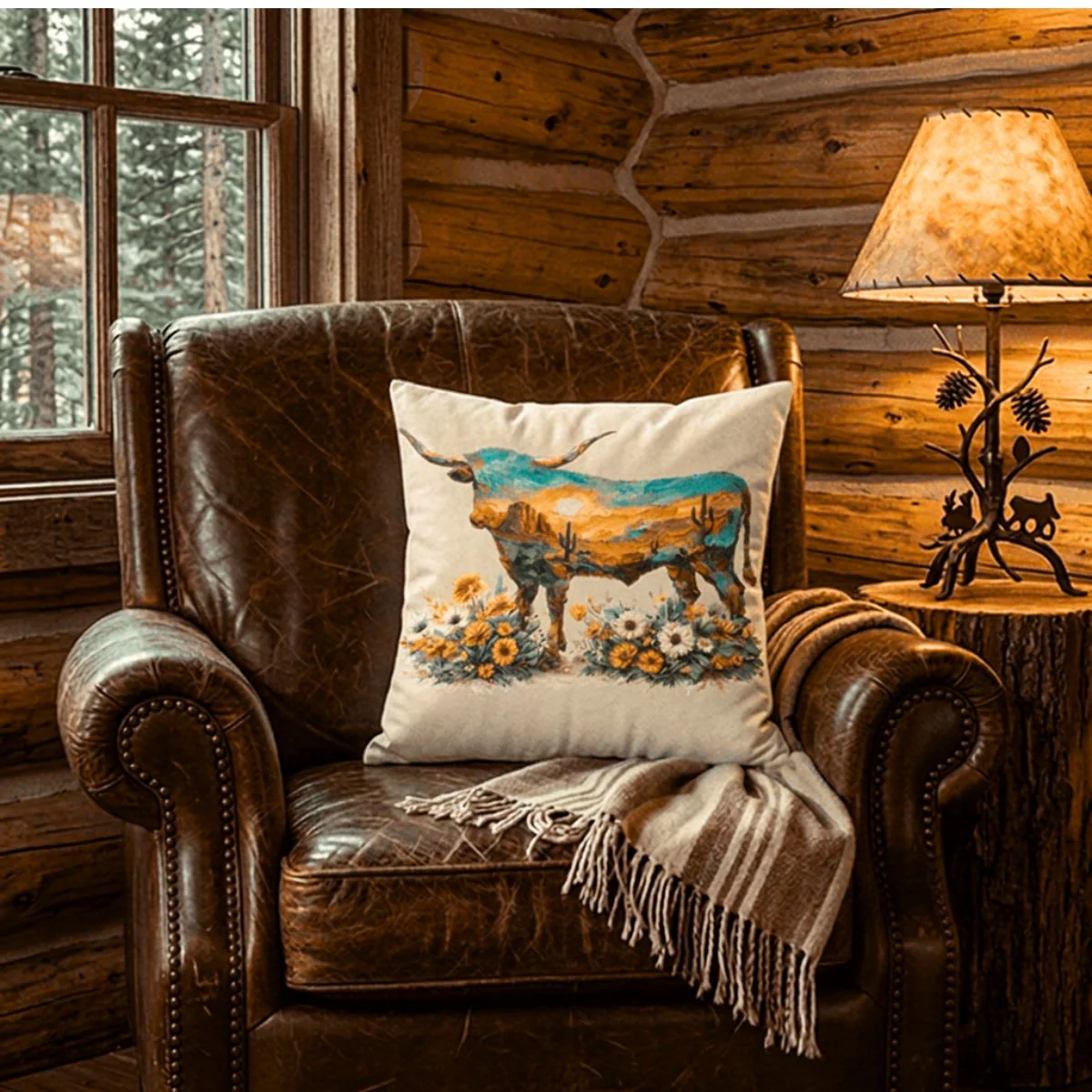 Baha Ranch Velvety Soft Throw Pillow Case Made in America - Image 24