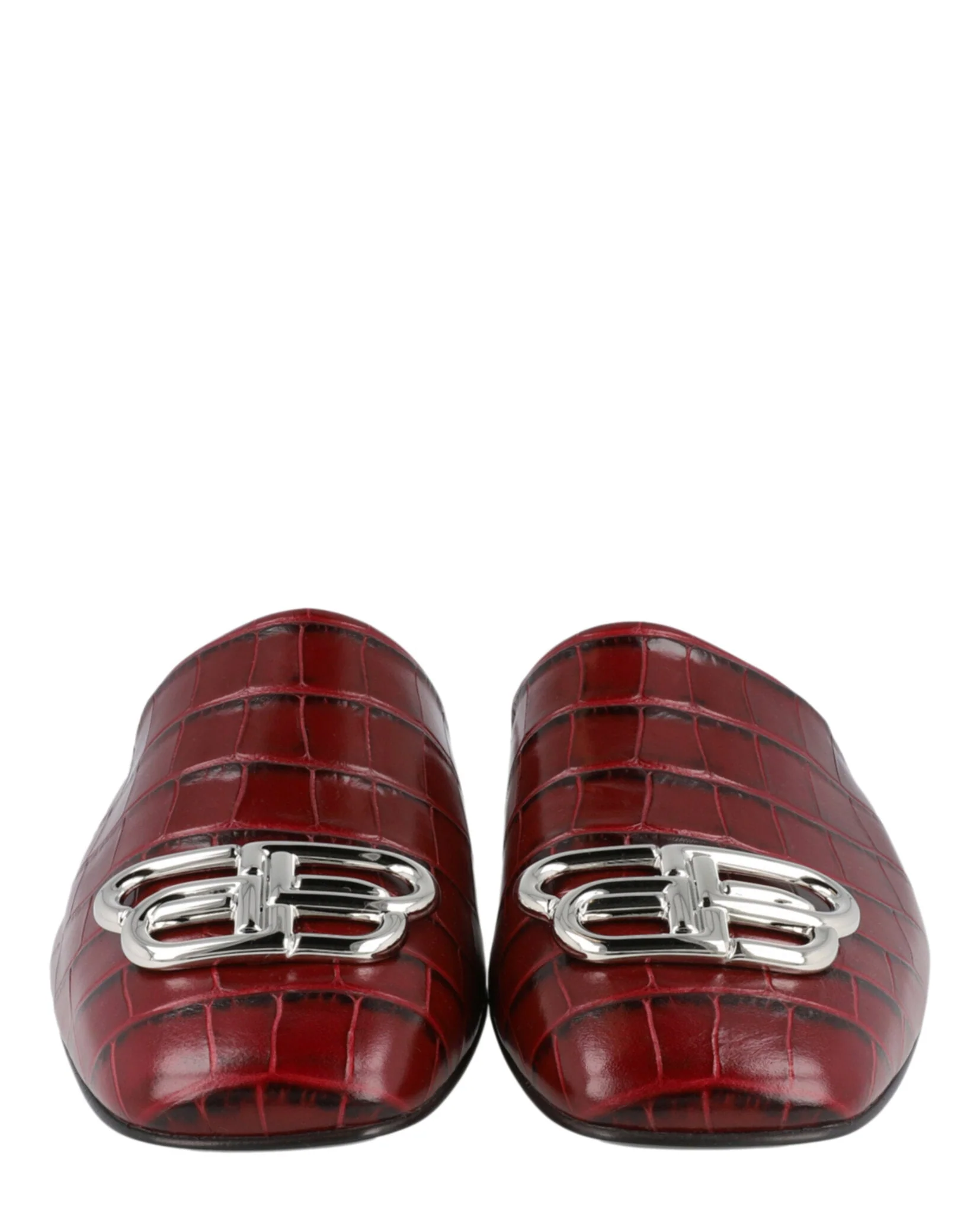 Balenciaga Croc Embossed Leather Cosy BB Mule - Image 5